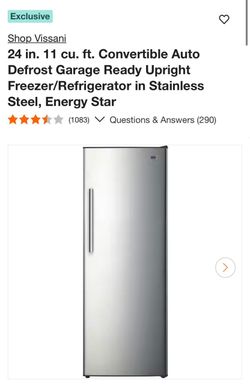 Free Vissani convertible, freezer fridge