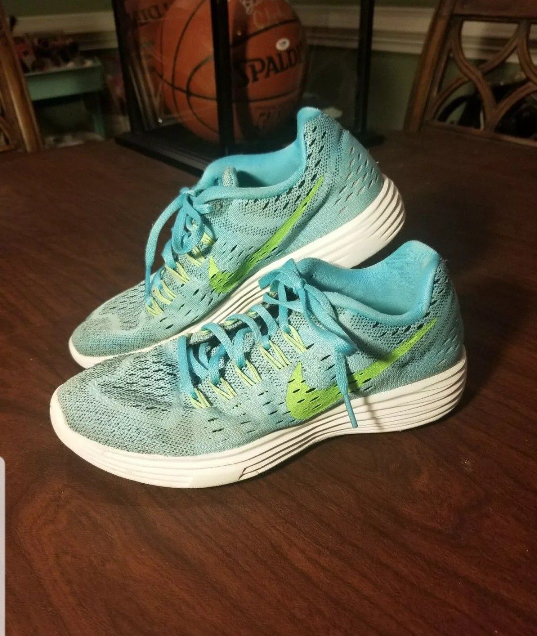 Nike Lunartempo Womens Size 7.5 Running Shoes Blue/Green 705462-400