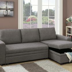  💥BLACKFRIDAY DEAL 💥 Brand New Ash Black Storage Sleeper  Sectional Sofa 