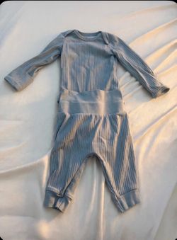 Carter's Baby 0-3M Blue Ribbed Set