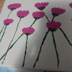 Pink Tulips On Canvas 