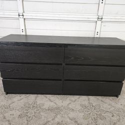 6-Drawer Dresser, Black Color ⚫️, Good Conditions 👍, Measurement: Wide 63" × Deep 19" × Height 31"