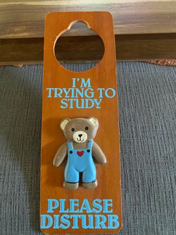 Vtg Figi 3-D knob door hanger teddy bear