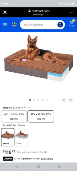 Large Orthopedic Dog Bed 52x36 Brown
