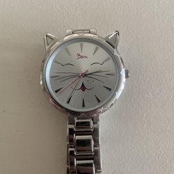 Boum Miaou Cat Women's Silver Color Cute Cat Accent Quartz Watch 