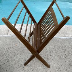 Mid Century Folding Record Magazine Holder Stand