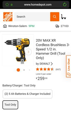 Dewalt 20v W/5ah Battery & Charger