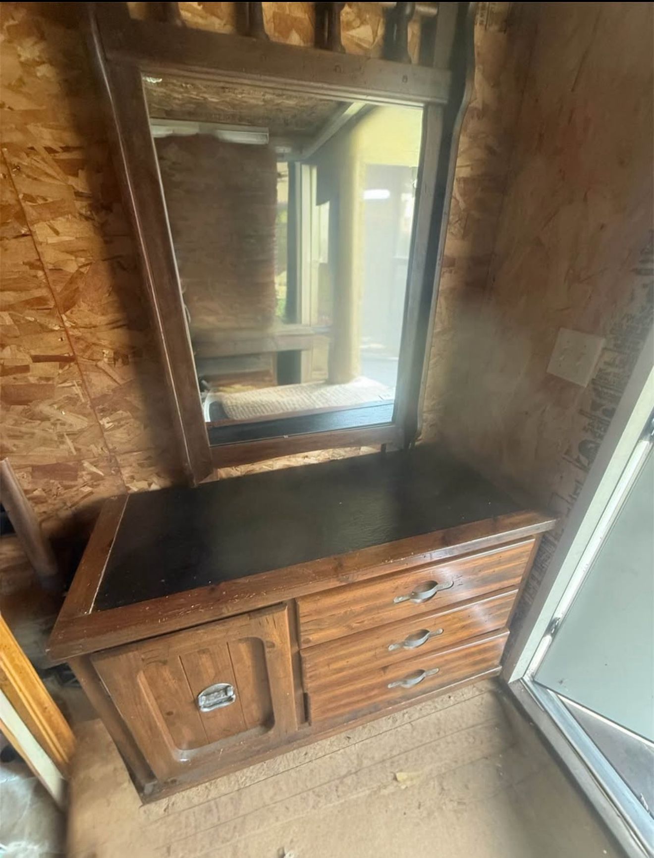 Wood Dresser With Mirror