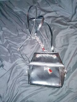 Small black leather purse