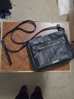 Rosetti Faux Leather, Black Crossbody Bag With 26"in Adjustable Strap