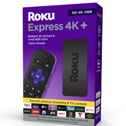 Roku Express 4K+ Streaming Device HD/4K/HDR with Roku Voice Remote with TV Controls