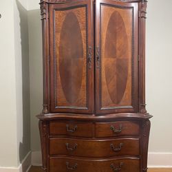 Beautiful Armoire Dresser with 3 Drawers - Wood  2 Piece