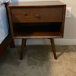 Queen size bed frame, night stand & dresser 