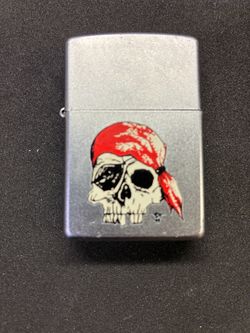 Rare Retired Skull W/bandana Zippo...