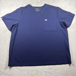 FIGS Catarina One-Pocket Scrub Top Women's 4XL Blue Technical Collection #3C