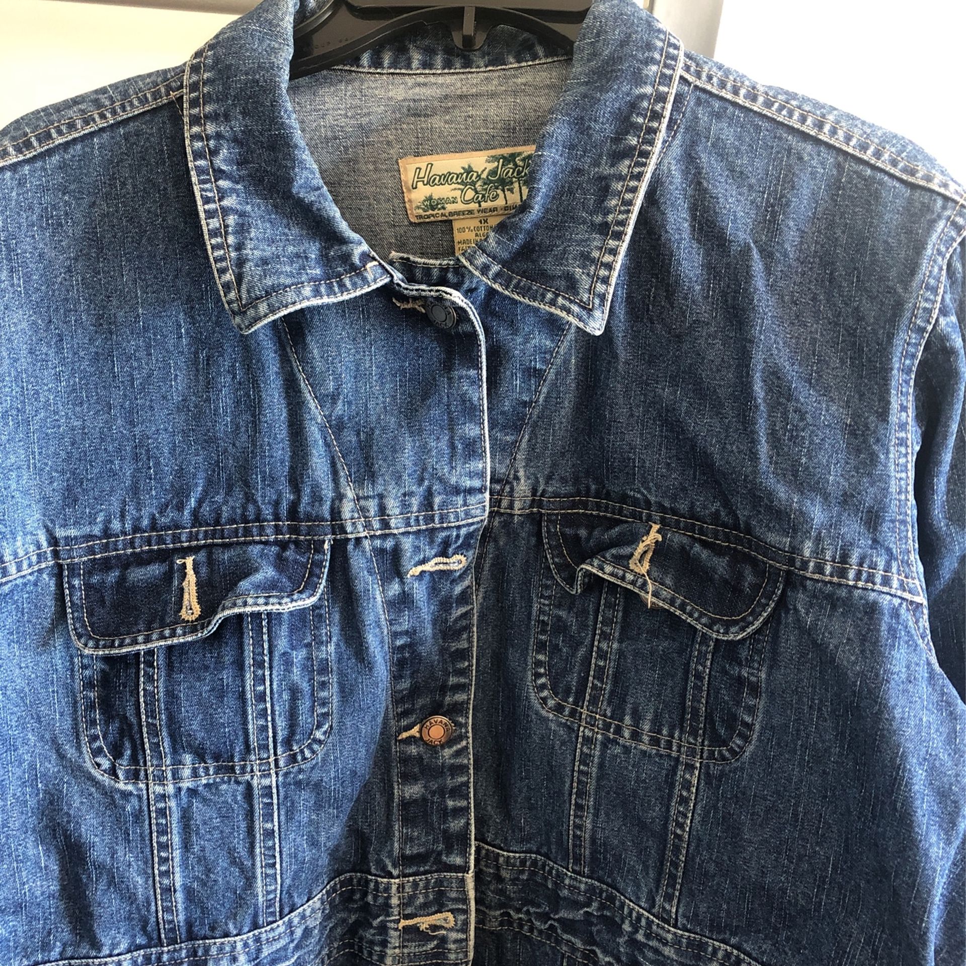 Havana Jack Cafe. Denim Women’s Jacket 1X