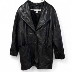 Vintage Maggie Lawrence Black Leather Jacket – Women’s Medium