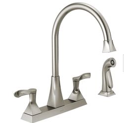 Delta Everly 2-Handle Standard Kitchen Faucet with Spray in Stainless