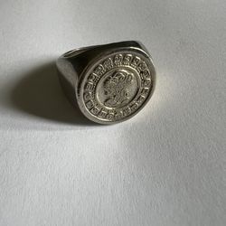Mayan Calendar Ring Must Go Today | Rare Signet Jewelry in Silver & Brass – Size 8