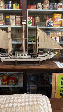 Old painted wood sailing ship