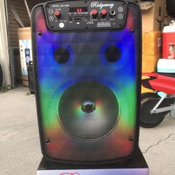 Eight Inch Rechargeable Bluetooth Speaker/aux/fm/USB And SD Port/microphone For Karaoke/brand New!!