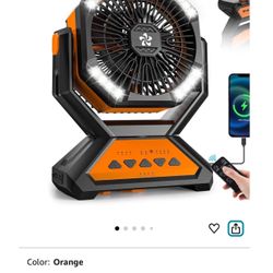 Rechargeable Fan Portable-Camping Fans for Tents, 20000mAh Battery Powered Fan Camping Lights with Remote Hook, 4 Timer/4 Speed,Oscillating 45°/90°, S