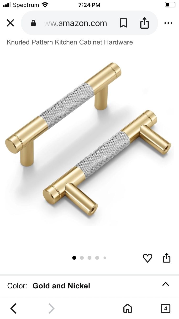 Gold And Silver Knurled Drawer Handles