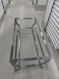 Metal Coffee Table With Glass Top And Shelf