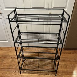 Metal Folding Rack For Tier With Wire Shelves