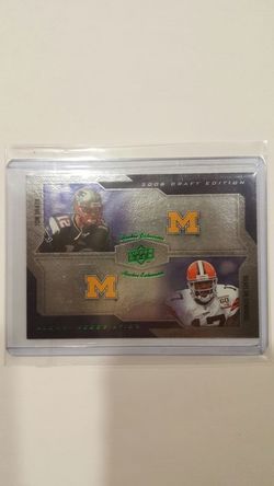 2008 Upper Deck Rookie Exclusives Insert Card Green Edition Tom Brady & Braylon Edwards #209