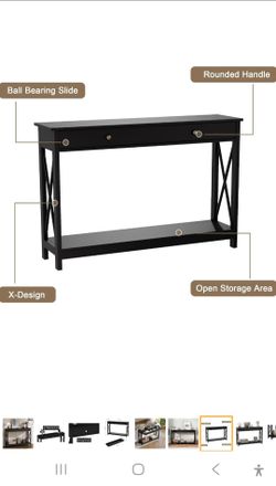 TODAY ONLY PRICE! New In Box-The Treocho Black Farmhouse Console Table