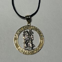 14k Gold Christopher Pendant 