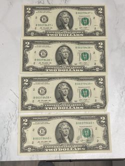 $2 Dollar Bill Year 2013 Star note * (4 Total)