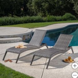 SUNVILLA NORA LOUNGE CHAISE WITH WHEELS SET 2 