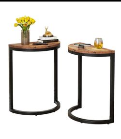 All new set of 2 half round end table narrow side