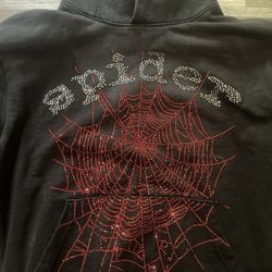 Sp5der OG Rhinestone Black hoodie 
