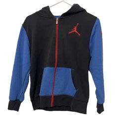 Jordan Hoodie Boys Size Large Black Blue Air Jumpman Sweater Jacket Kids Youth