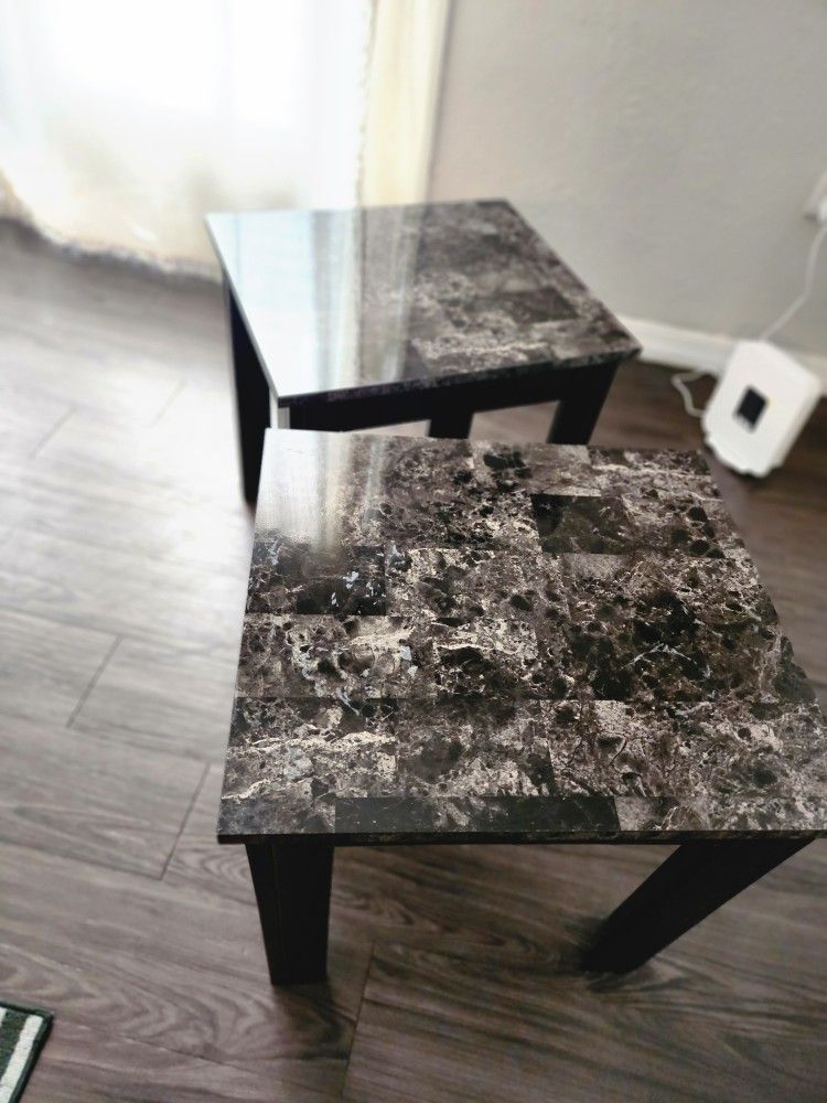 Coaster 2 Piece Faux Marble Top Rectangular Coffee Table