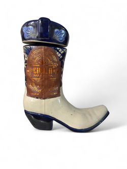 Chula Parranda Añejo Tequila Ceramic Boot Bottle Canister