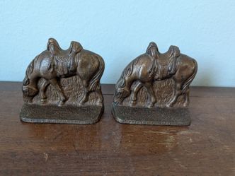 Vintage Metal Horse Bookends