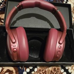 Skullcandy Crusher Active Noise-Canceling Wireless Over-Ear Headphones (Deep Red)