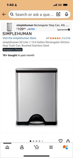 Amazing moving deal Like New 50 liter/13 gallon stainless steel step on garbage can