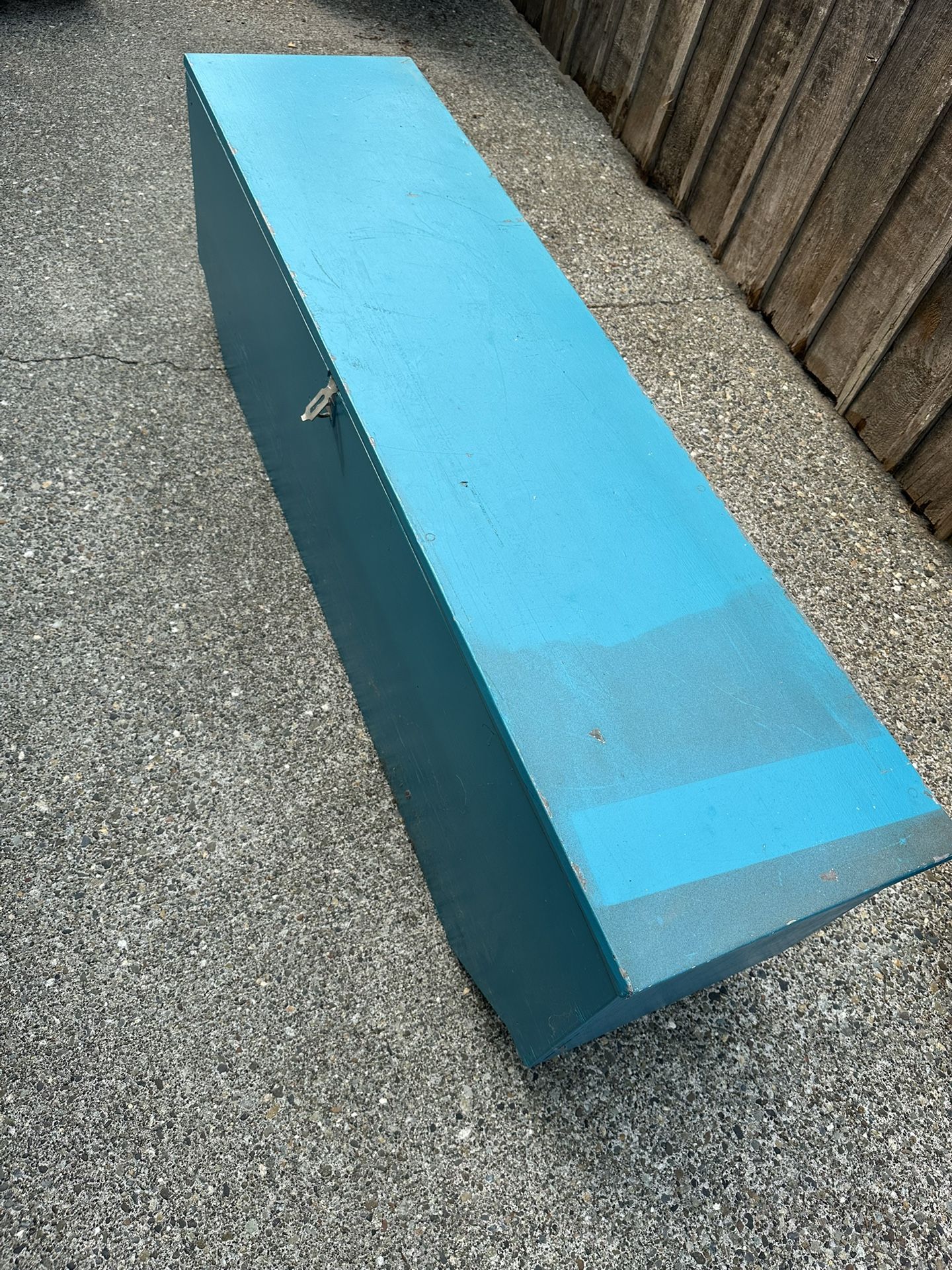 $55 Vintage-Style 5.5ft Teal Blue Wooden Storage Chest - Outdoor/Indoor Use