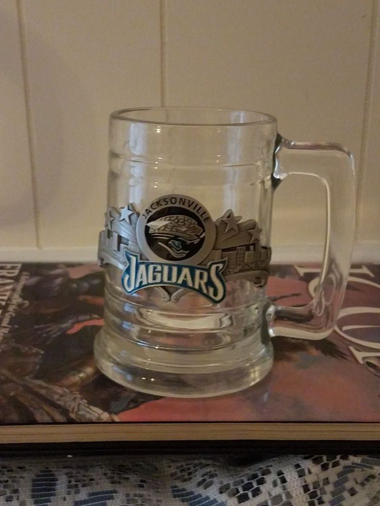 Jacksonville Jaguars glass beer mug