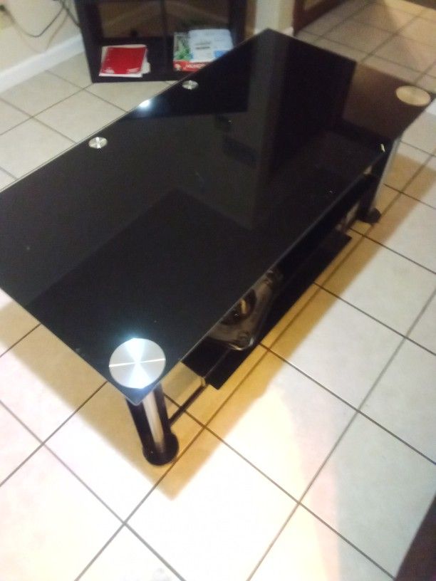 Black Three Level TV Stand 