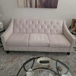 Beautiful White Fabric Couch
