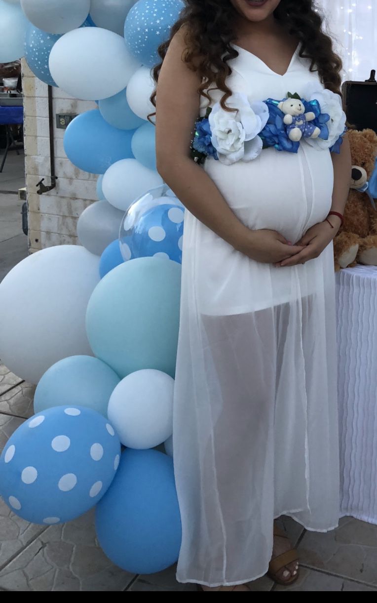 Maternity White Dress / Wedding Dress 