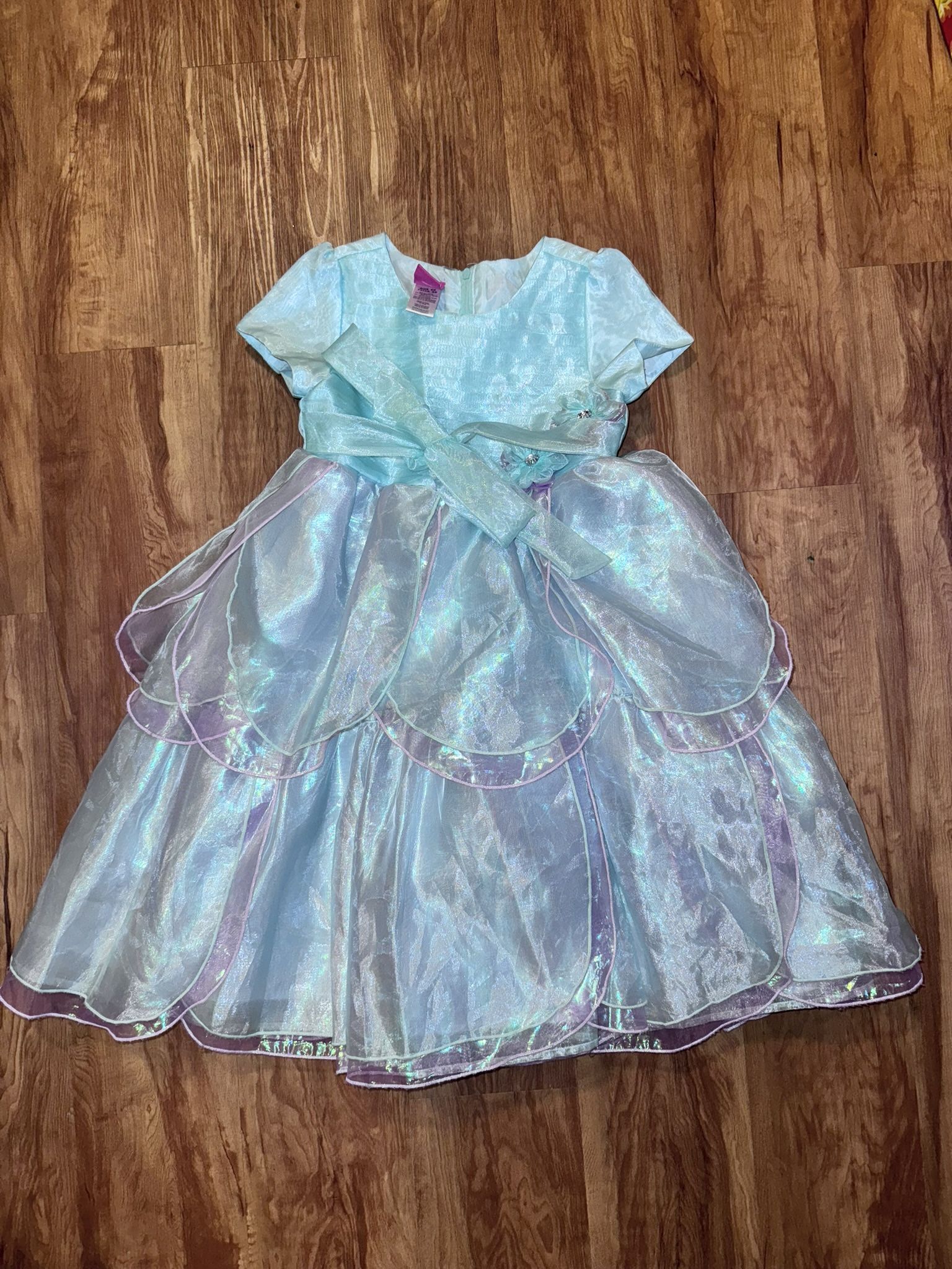 Girls size 6X Disney The little Mermaid Princess Ariel Aqua Dress Ball room Fair