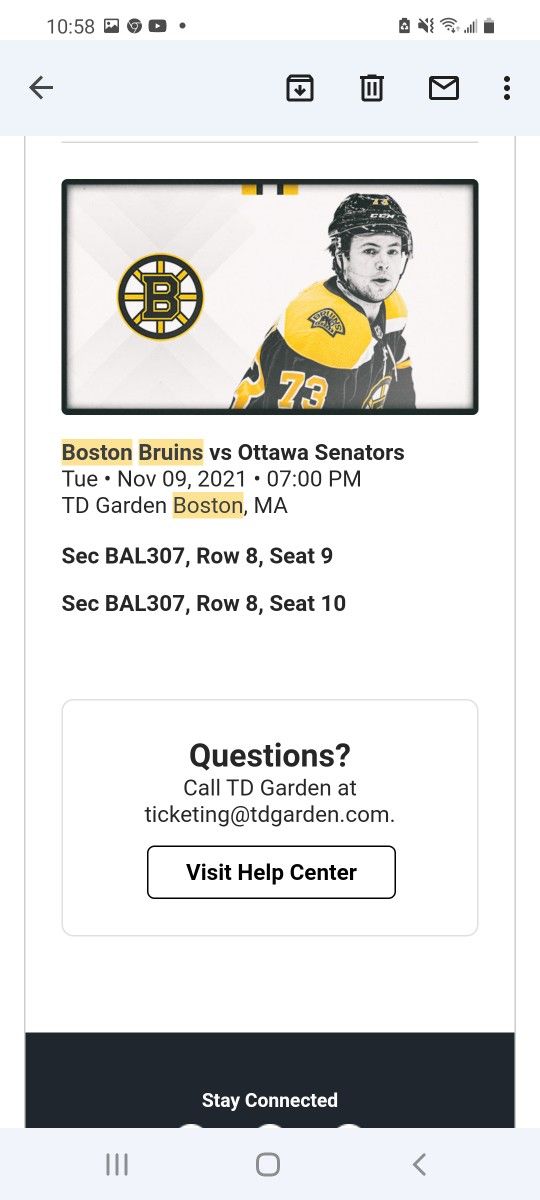 Bruins Season Tickets  "FACE VALUE"