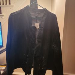 Black Brand New Ashley Stewart Denim Jacket 22/24